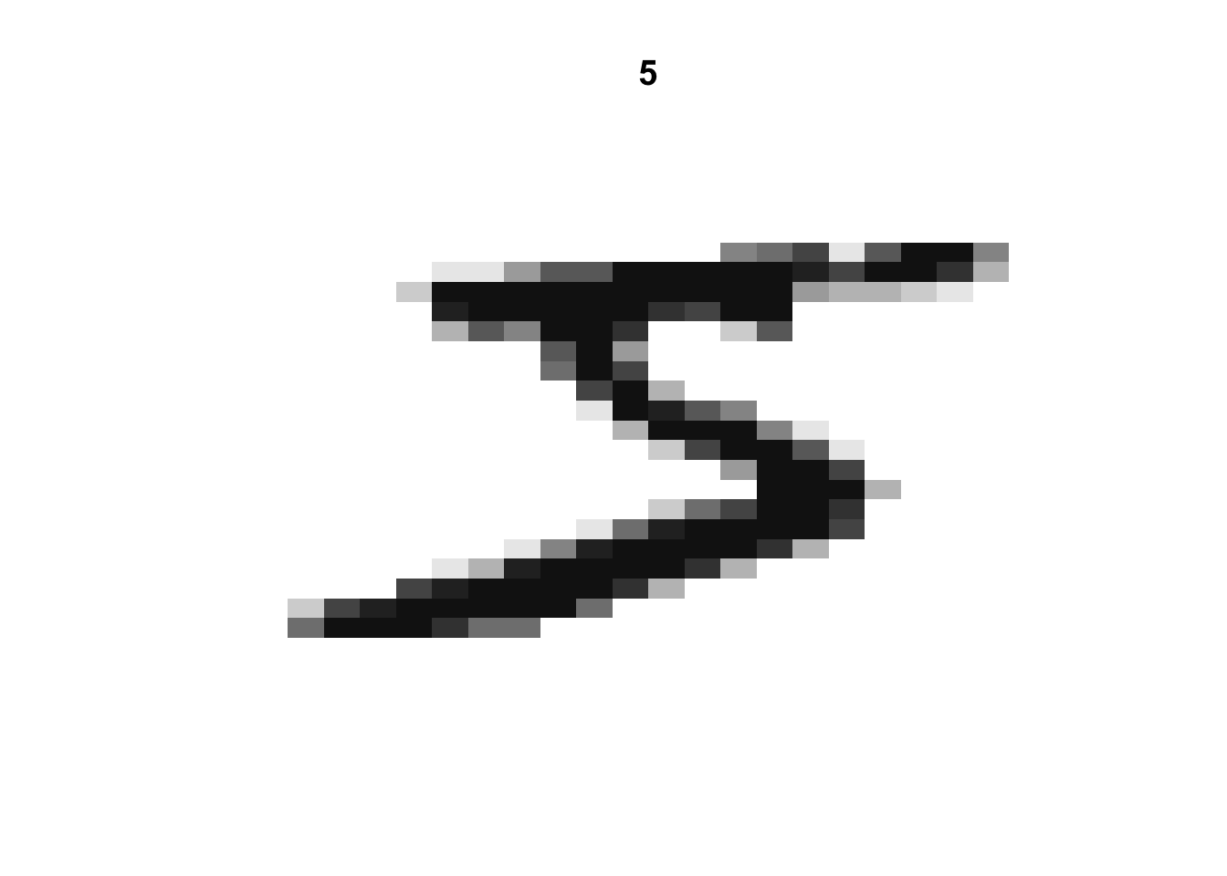 The first labeled digit in the MNIST dataset